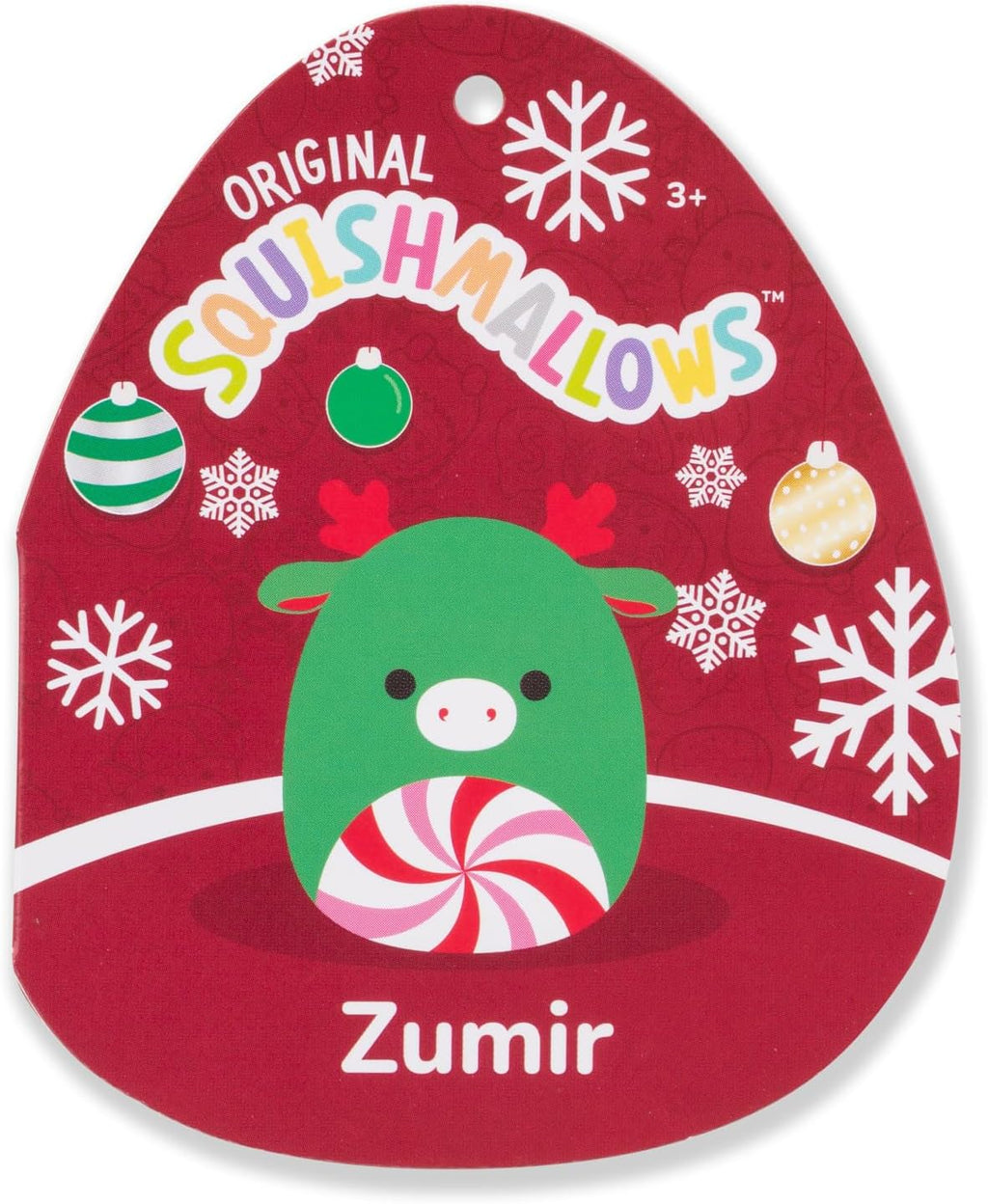 Squishmallows Original Zumir the Green Moose de 5 pulgadas con vientre de remolino de menta – Peluche oficial de Jazwares (pequeño)
