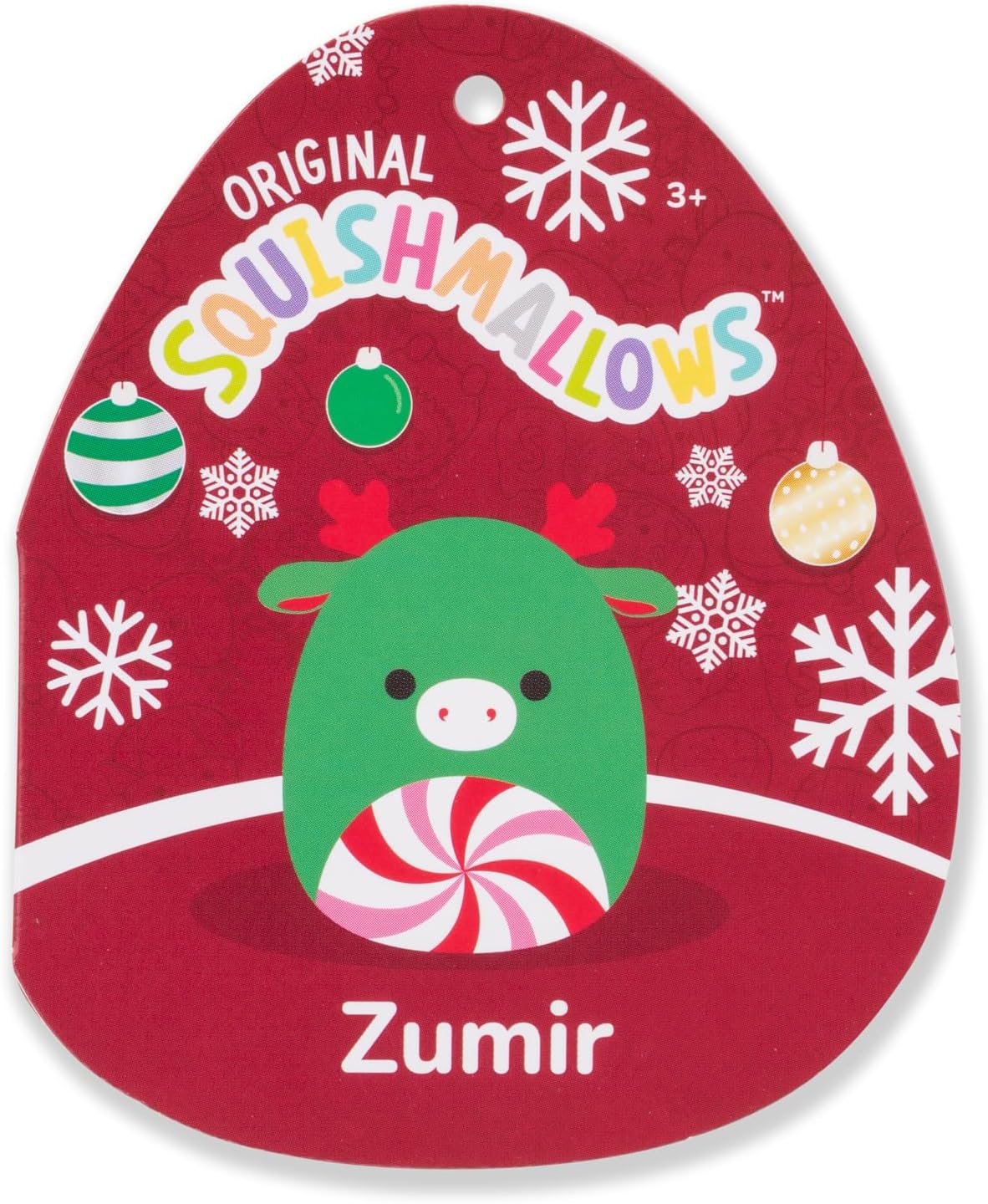 Squishmallows Original Zumir the Green Moose de 5 pulgadas con vientre de remolino de menta – Peluche oficial de Jazwares (pequeño)