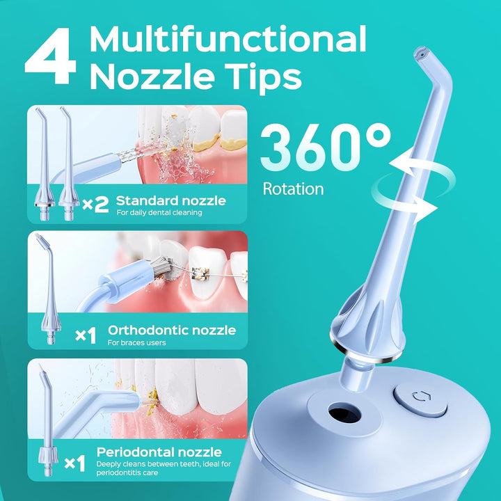 COSLUS - Irrigador de agua portátil para dientes: 4 modos y 5 nivel...