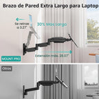 MOUNT PRO Soporte de pared largo para laptop, soporte de pared extendido