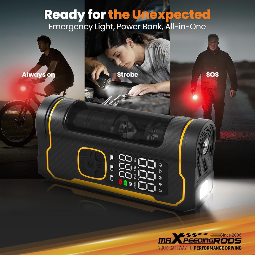 maXpeedingrods Inflador de neumáticos, compresor de aire portátil d...