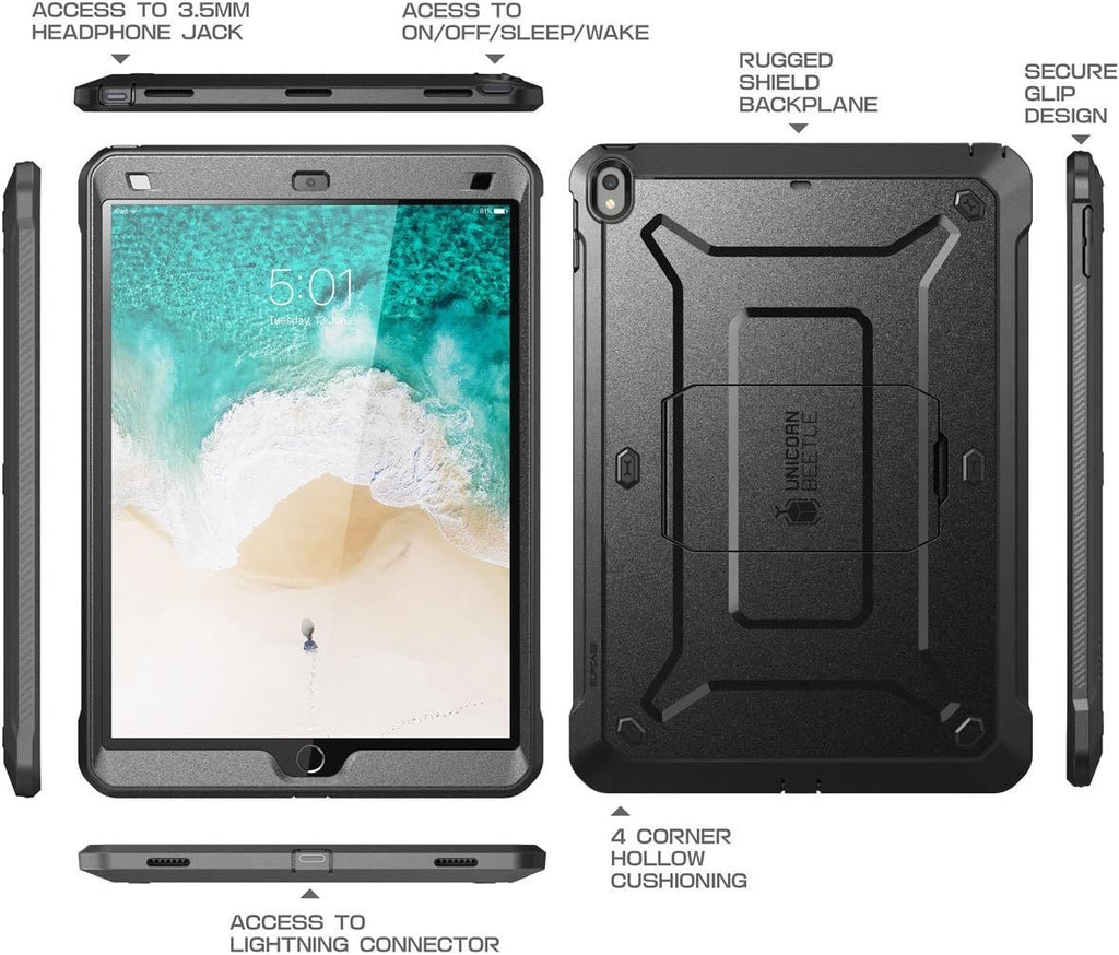Funda SUPCASE para iPad Pro [resistente] de la Serie Unicorn Beetle PRO, protección completa integrada para Apple iPad Pro, Negro/Negro