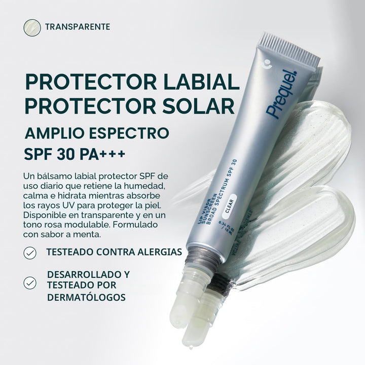 Prequel Skin Lip Visor, bálsamo labial transparente con SPF 30 PA +...