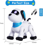 yiman Robot de juguete para perros con control remoto, robot inteligente programable para niños de 3 años en adelante, baile y sonido interactivos, juguetes de acrobacias RC con ojos LED, juguete electrónico para mascotas para niños y niñas (rosa)