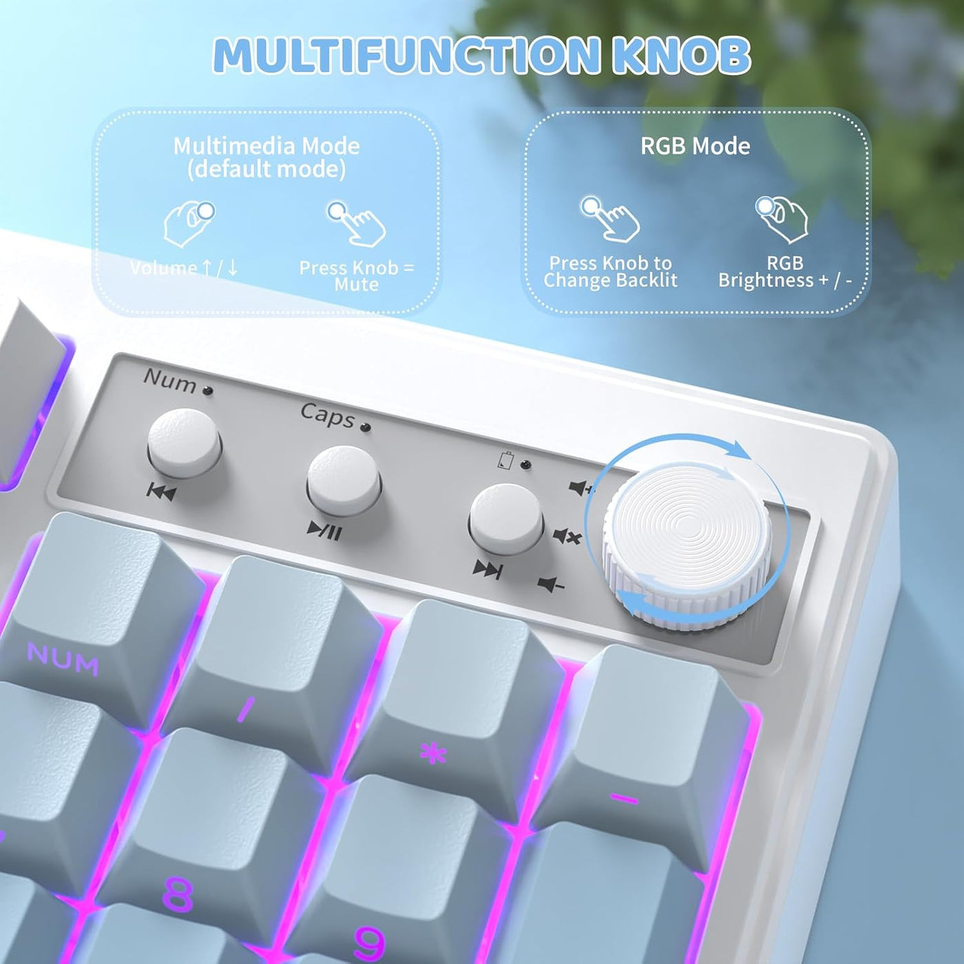 FREEWOLF K100 - Membrana para juegos de 99 teclas, teclado inalámbr...