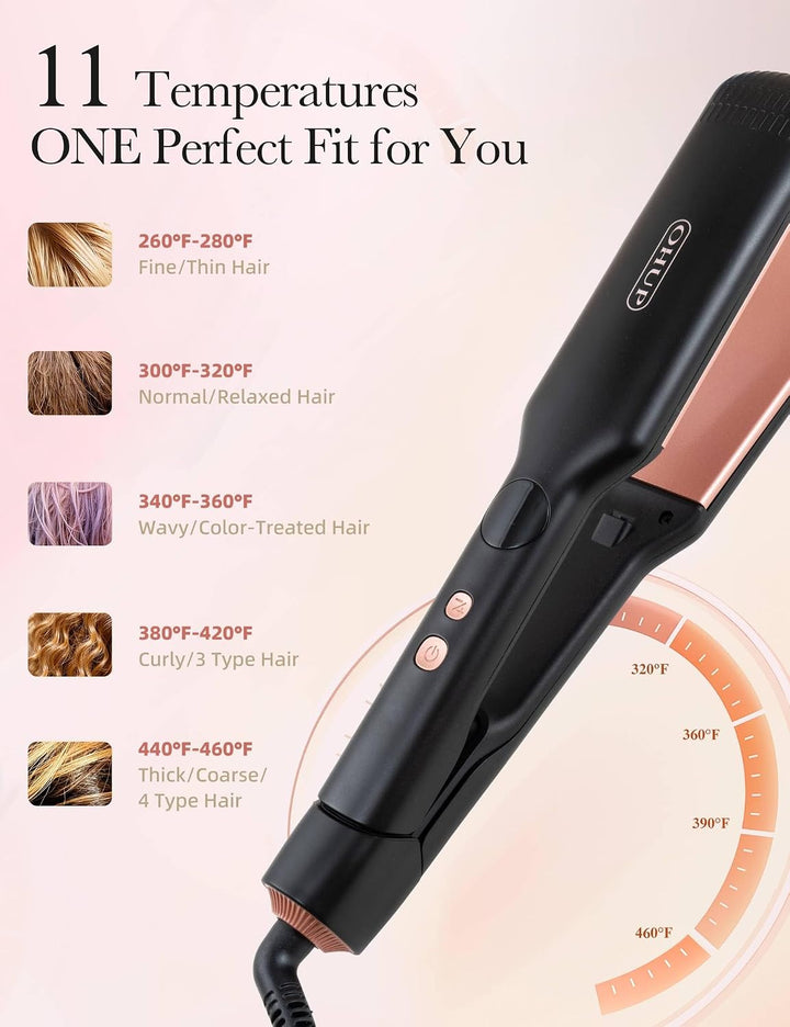 OHUP Plancha de pelo para todo tipo de cabello, resultados rápidos...