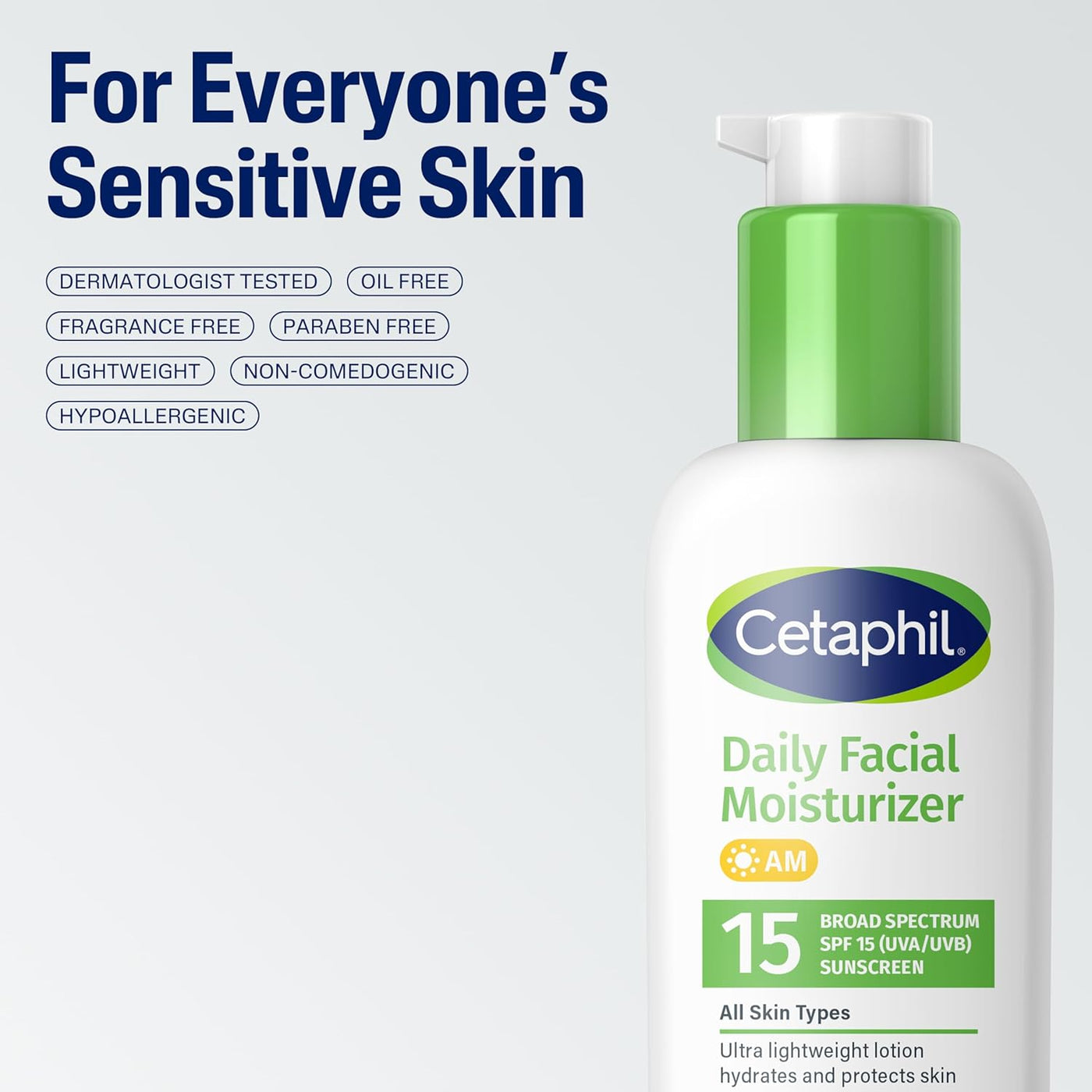 Cetaphil Hidratante facial diario SPF 15, 4 onzas líquidas, hidrata...