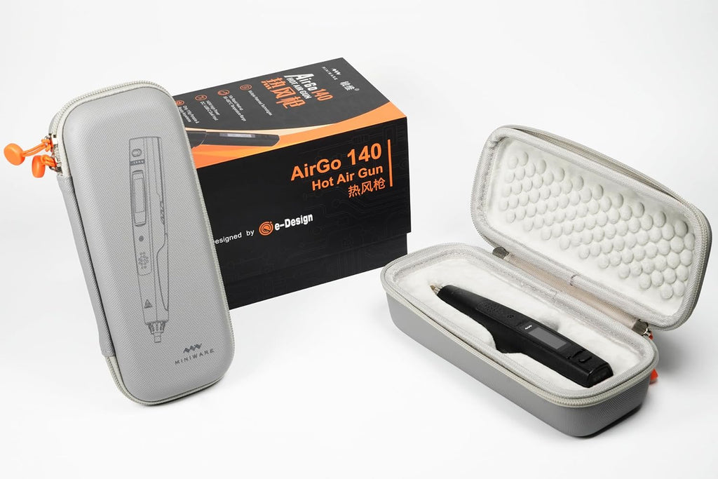 MINIWARE AirGo140 - Pistola de aire caliente inteligente portátil, PD/DC 20-28V de entrada de potencia máxima 140W, control de temperatura PID de 176-842 °F, cuerpo en forma de bolígrafo