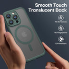 ImpactStrong Protector Magnético Diseñado para Funda iPhone 15 Pro Max [Protección de Cámara] [Probado contra Caídas de Grado Militar] [Compatible con MagSafe] Funda de Teléfono Delgada Translúcida