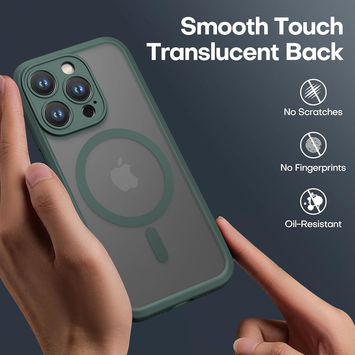 ImpactStrong Protector Magnético Diseñado para Funda iPhone 15 Pro Max [Protección de Cámara] [Probado contra Caídas de Grado Militar] [Compatible con MagSafe] Funda de Teléfono Delgada Translúcida
