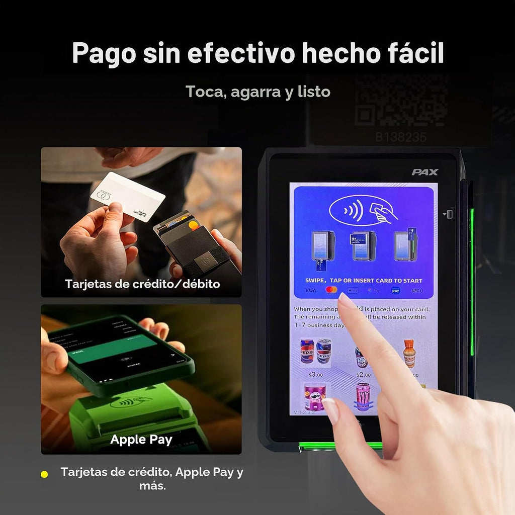 Máquina expendedora AI con autopago – DC360 Combo expendedor refrigerado para alimentos frescos, aperitivos y bebidas frías – Inventario en tiempo real – Ideal para oficina, escuela, hospital, gimnasio (negro)
