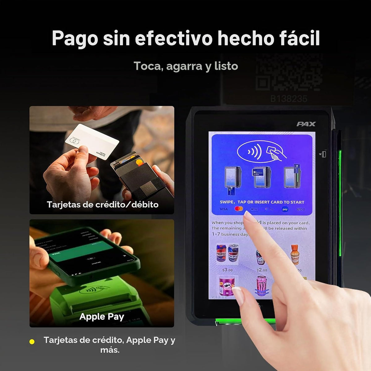 Máquina expendedora AI con autopago – DC360 Combo expendedor refrigerado para alimentos frescos, aperitivos y bebidas frías – Inventario en tiempo real – Ideal para oficina, escuela, hospital, gimnasio (negro)
