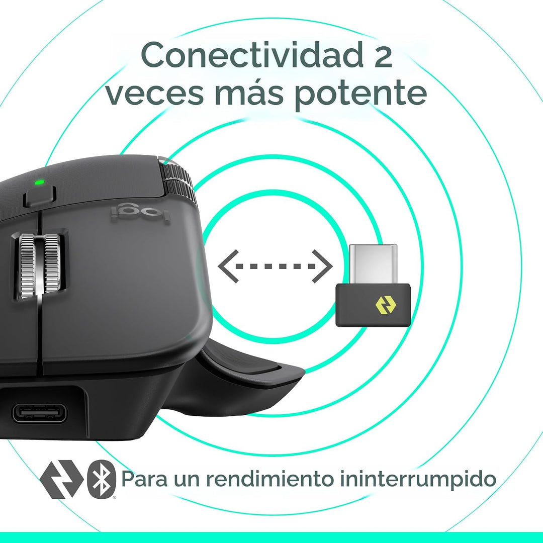 Logitech MX Master 4, ratón inalámbrico ergonómico con retroaliment...