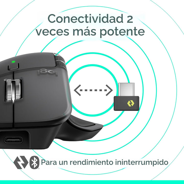 Logitech MX Master 4, ratón inalámbrico ergonómico con retroaliment...