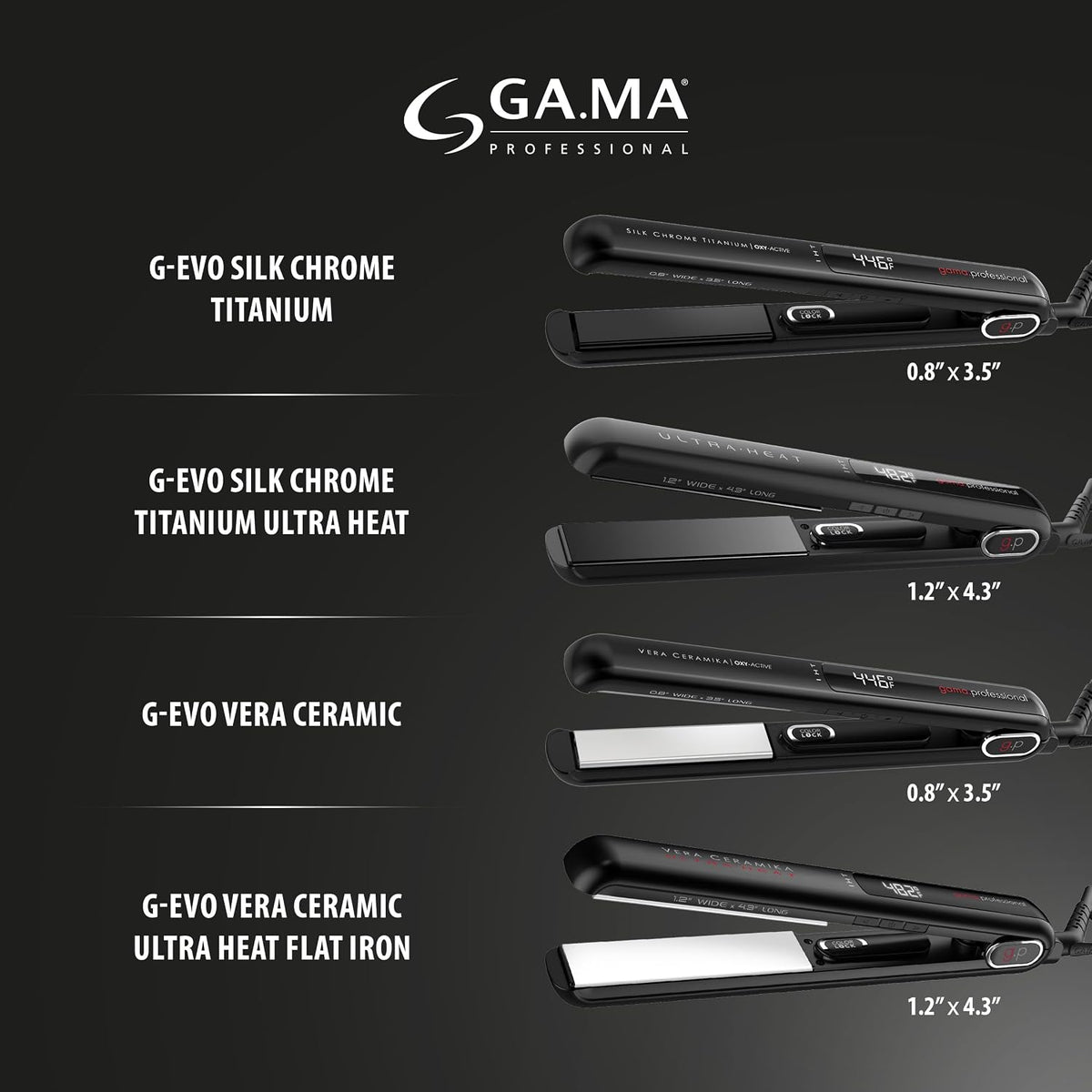 GA.MA Italy Professional G-EVO - Plancha plana de titanio de seda