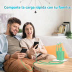 Bloque de carga USB C, paquete de 2 cubos de carga rápida de teléfono de 40 W, 4 puertos tipo C, enchufe de pared PD + QC 3.0 USB A, cabezal de carga, caja de ladrillo de alimentación para iPhone 16