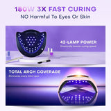 Gugusure Lámpara de uñas LED UV, secador de uñas mejorado de 180W p...