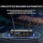 Gimkuls Sistema de micrófono Lavalier inalámbrico UHF de doble canal