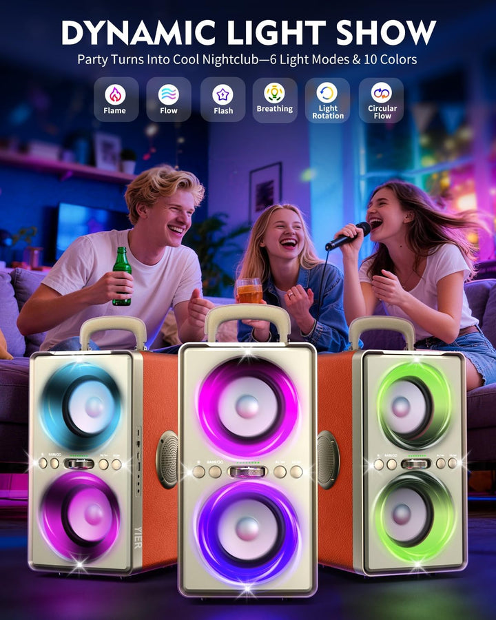 YIER Altavoz Bluetooth, altavoz de fiesta de pico de 240 W con grav...