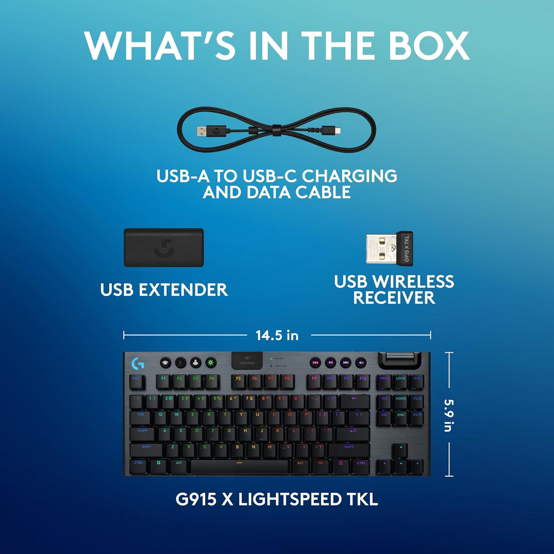 Logitech G915 X Lightspeed TKL Teclado Mecánico Inalámbrico para Ju...