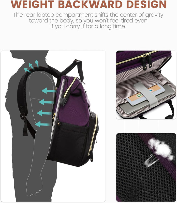 LOVEVOOK - Mochila para laptop de mujer, 15.6'' impermeable...