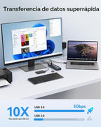 WENTER, hub USB 3.0 de 10 puertos, alimentado, adaptador 12V/3A
