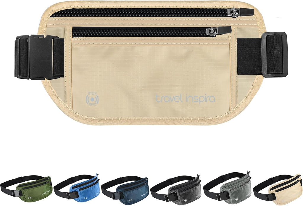 Travel Inspira RFID Bloqueo Cinturón de Dinero Oculto