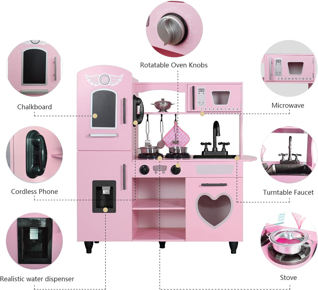 TaoHFE Cocina de Juguete, Juego de Cocina Rosa para Niñas, Juego de...