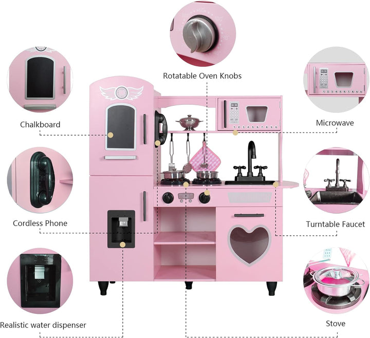 TaoHFE Cocina de Juguete, Juego de Cocina Rosa para Niñas, Juego de...