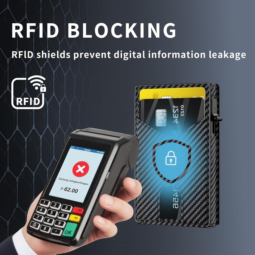 KISUEDZP Cartera delgada para hombres con bloqueo RFID, soporte de...