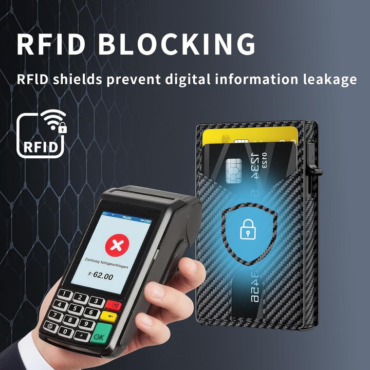 KISUEDZP Cartera delgada para hombres con bloqueo RFID, soporte de...