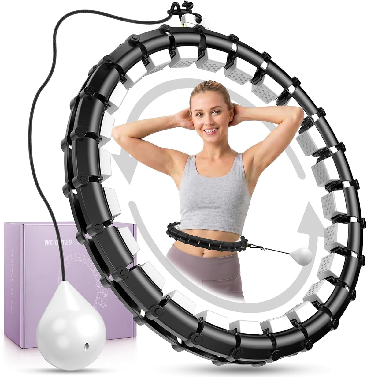 Weighted Infinity Fitness Detachable Hoop Silent 47 Inch, 24 Knots