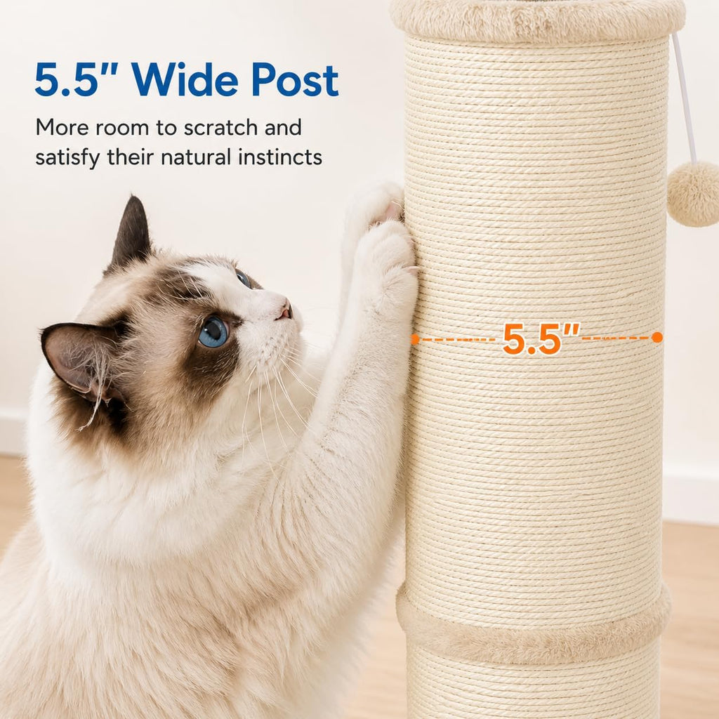 Poste rascador para gatos con poste de sisal de 5.5 pulgadas de