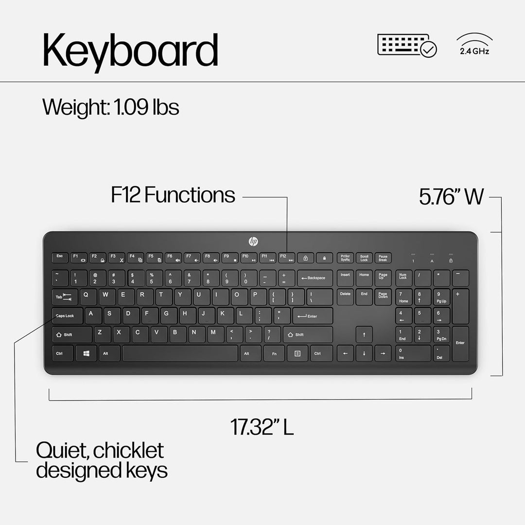 HP Combo de mouse y teclado inalámbricos 230 - Conexión inalámbrica...
