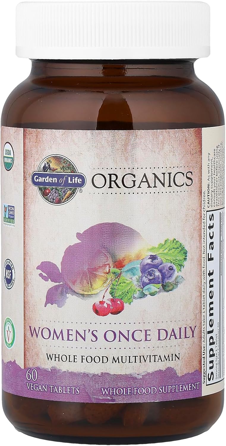 Suplemento multivitamínico orgánico Garden of Life, para mujer, tab...