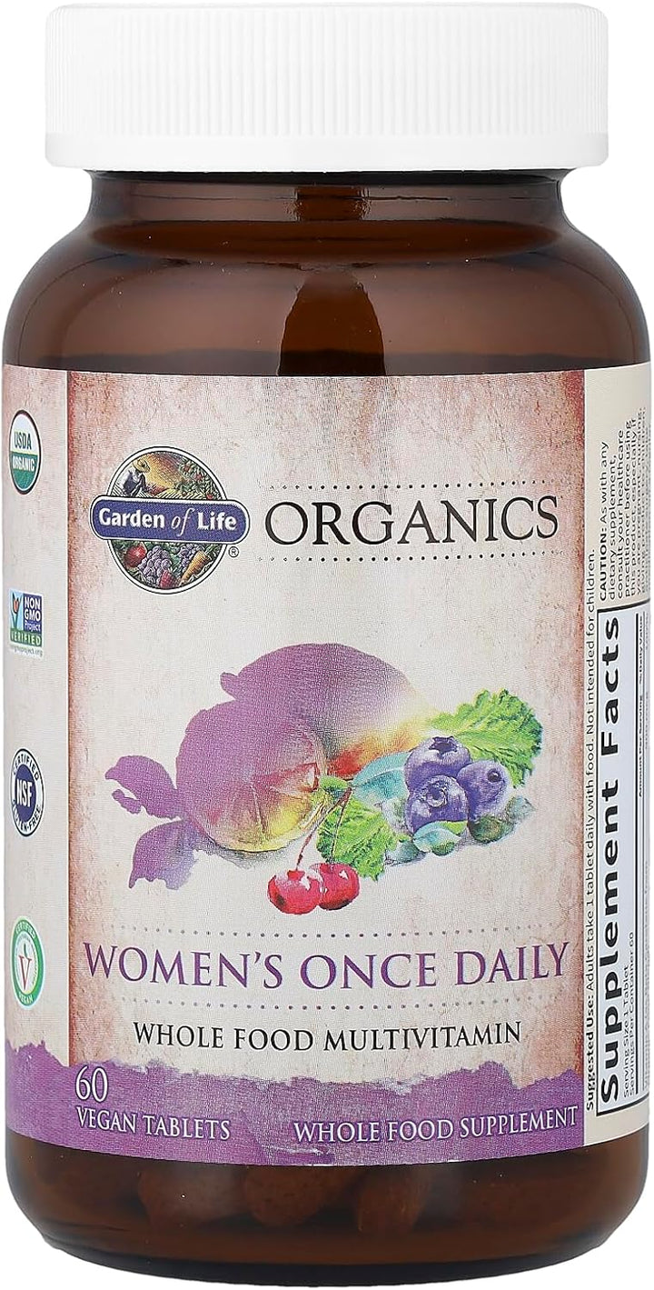 Suplemento multivitamínico orgánico Garden of Life, para mujer, tab...