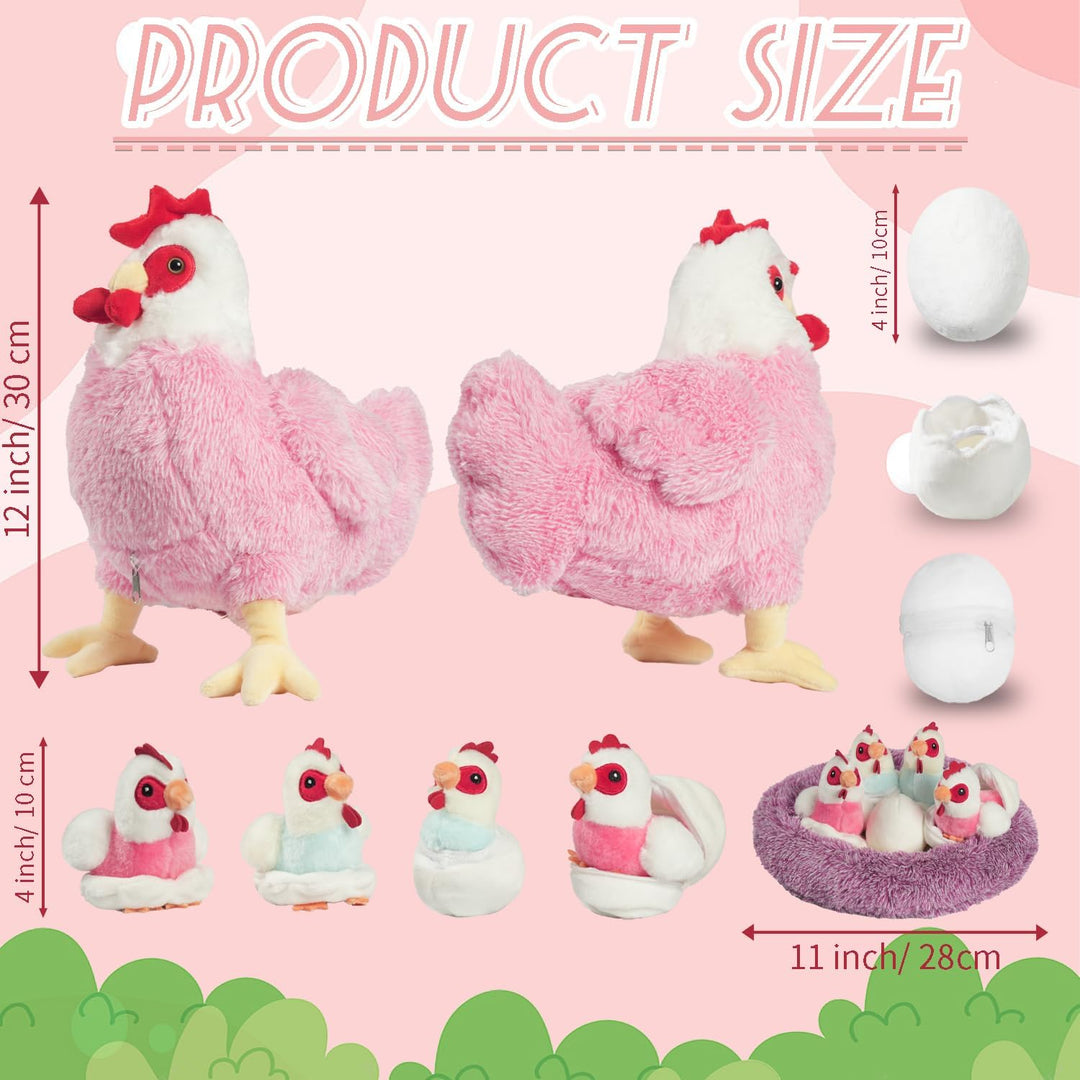 Juego de animales de peluche de pollo 9 en 1, juguetes de peluche d...