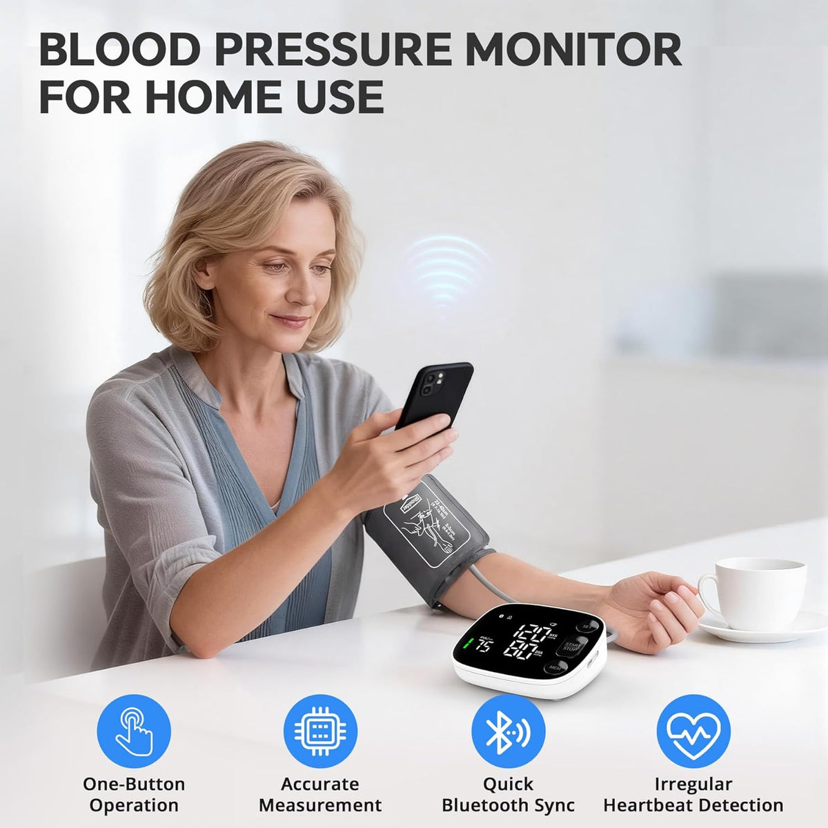 Oklar Máquina de BP del brazo superior de Bluetooth del monitor de presión
