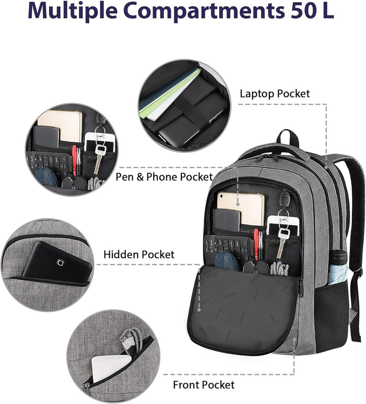 MATEIN Mochila para Laptop Extragrande de 18 Pulgadas, Mochila de V...