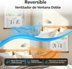 Comfort Zone - Ventilador reversible de ventana doble con 3 velocid...