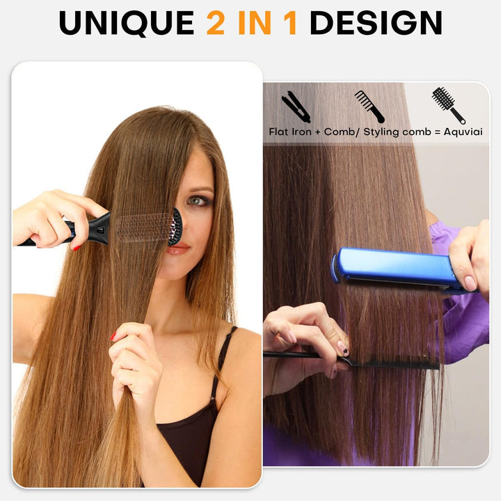 Cepillo alisador de pelo, alisador de pelo para mujer, peine de cer...