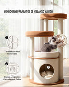 46 pulgadas de Torre de Árbol para Gatos Grandes en Interiores, Condo Cómodo para Gatos Adultos