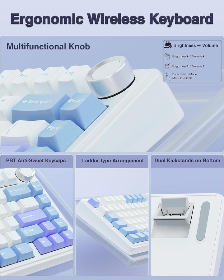 AULA - Teclado mecánico inalámbrico F75 75% con montaje en junta, t...