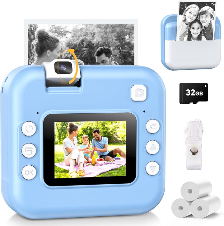 Cámara para niños con impresión instantánea: cámara digital con len...