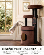 46 pulgadas de Torre de Árbol para Gatos Grandes en Interiores, Condo Cómodo para Gatos Adultos