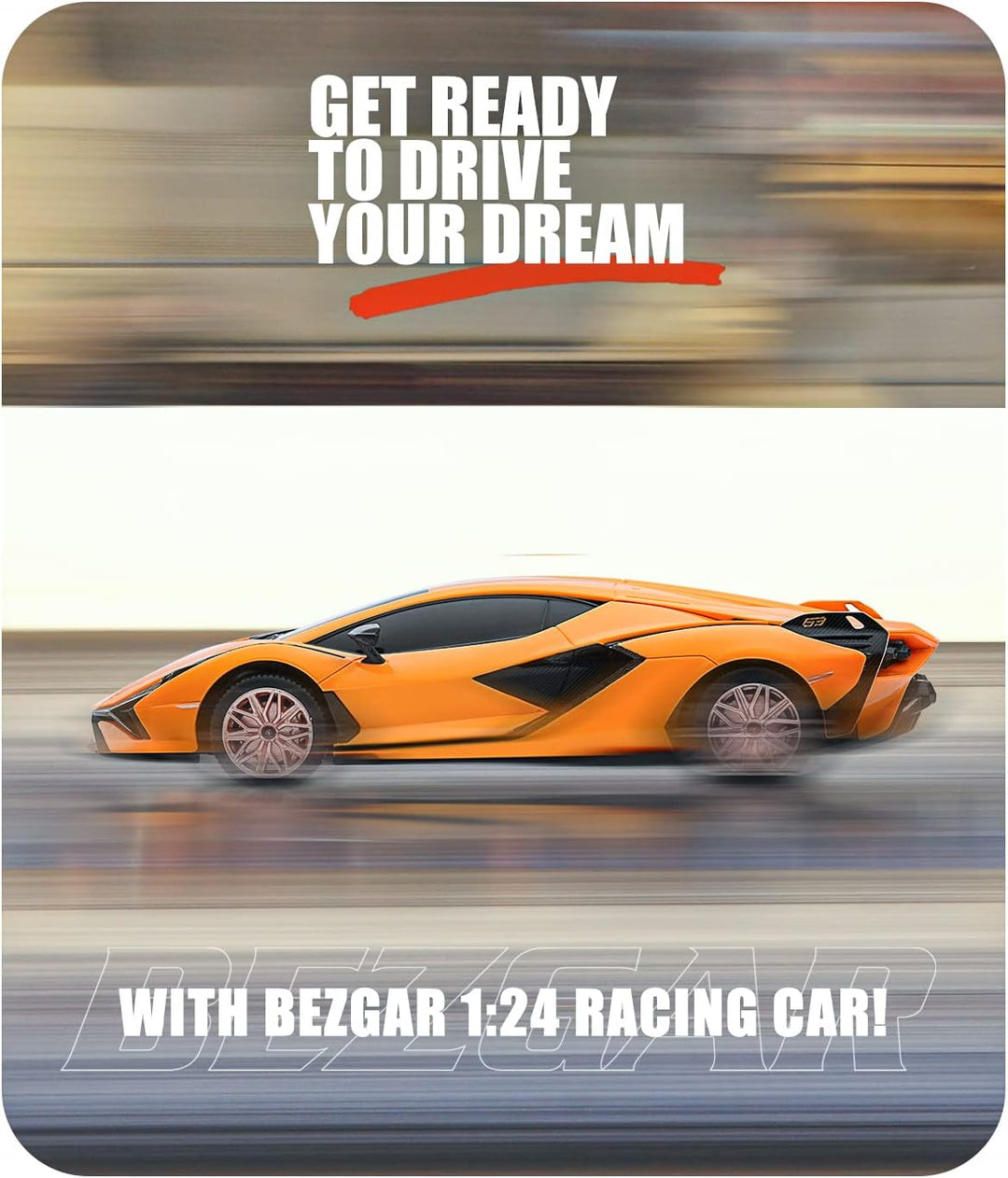 Bezgar - Coche con licencia oficial RC Series, escala 1:24 Lambo Si...
