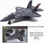 Avión de Combate a Escala Militar F-35 Modelo de Avión del Ejército Fuerza Aérea de Metal Fundido con Retroceso Avión de Ataque y Bombardeo con Luces y Sonidos para Niños o Colección