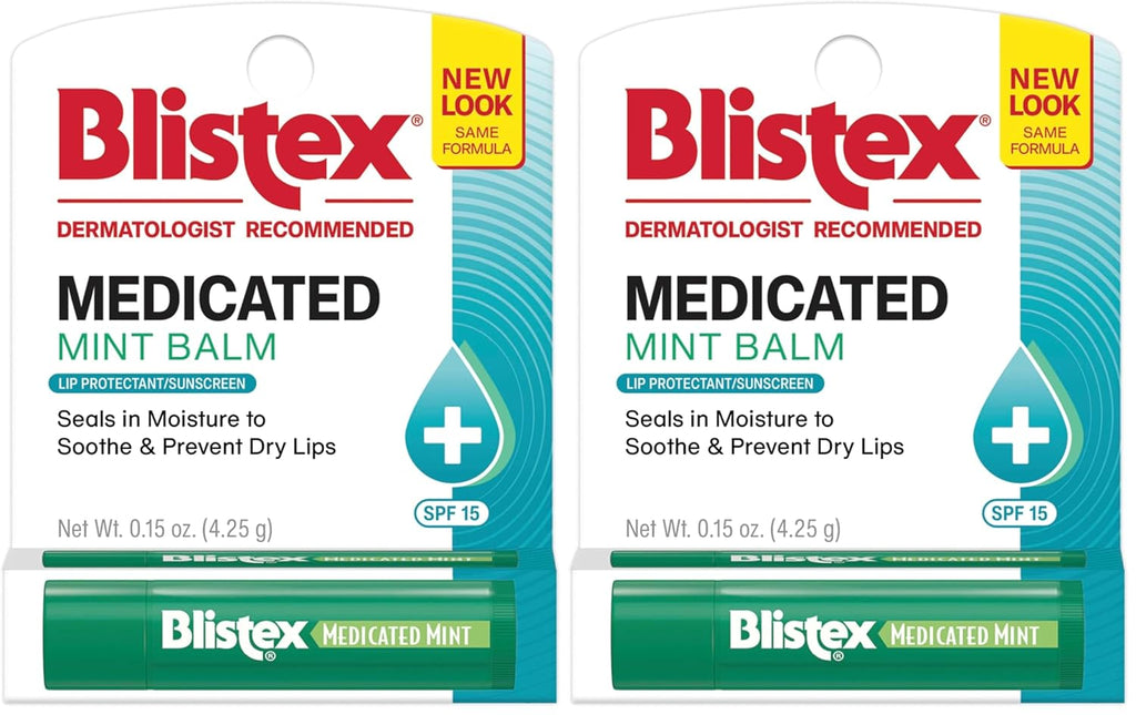 Blistex Bálsamo labial de menta medicada (paquete de 2)