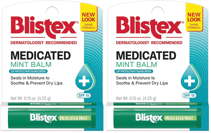 Blistex Bálsamo labial de menta medicada (paquete de 2)
