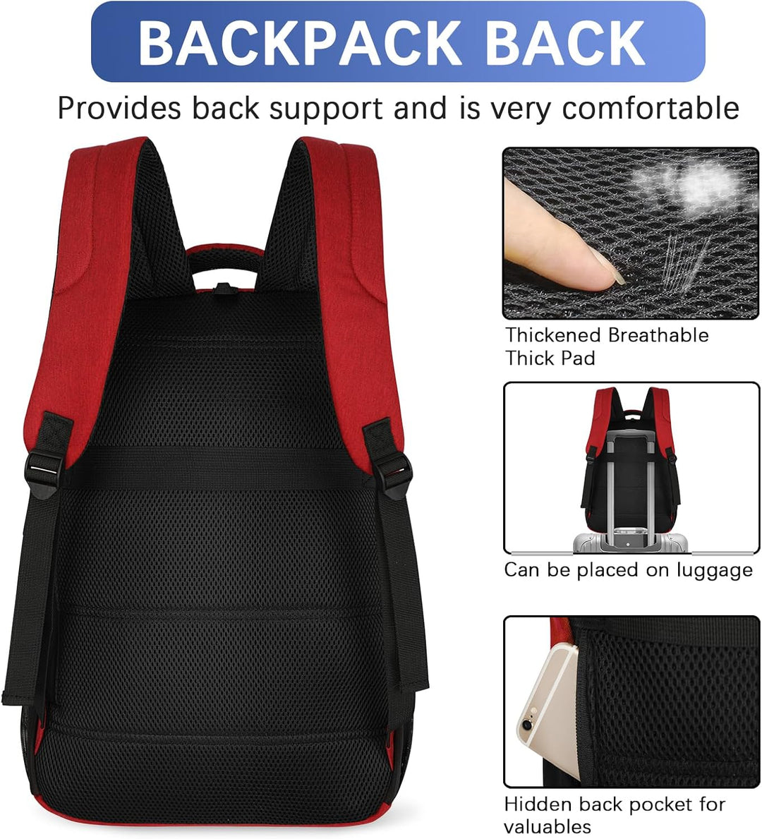 LARIPOP Mochila para laptop de viaje, de 15.6 pulgadas, mochila par...